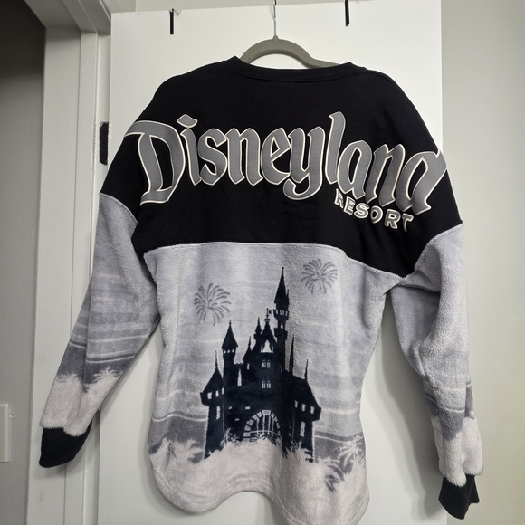 Disney Black and Gray Disneyland Castle with Fireworks Soft Fleece Spirit Jersey - Picture 3 of 5